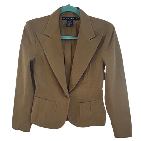 Ralph Lauren Blue Label Jackets & Blazers - Ralph Lauren Vintage Blazer Women’s Tailored Tan/Camel color Small 100% cotton